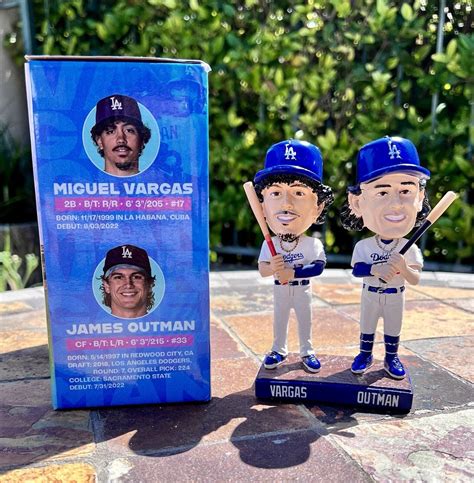 Vargas outman bobblehead - Los Angeles Dodgers 2023 Topps Complete Mint Hand Collated 21 Card Team Set Featuring Rookie Cards of Miguel Vargas and James Outman Plus · $12.99$12.99. Save ...